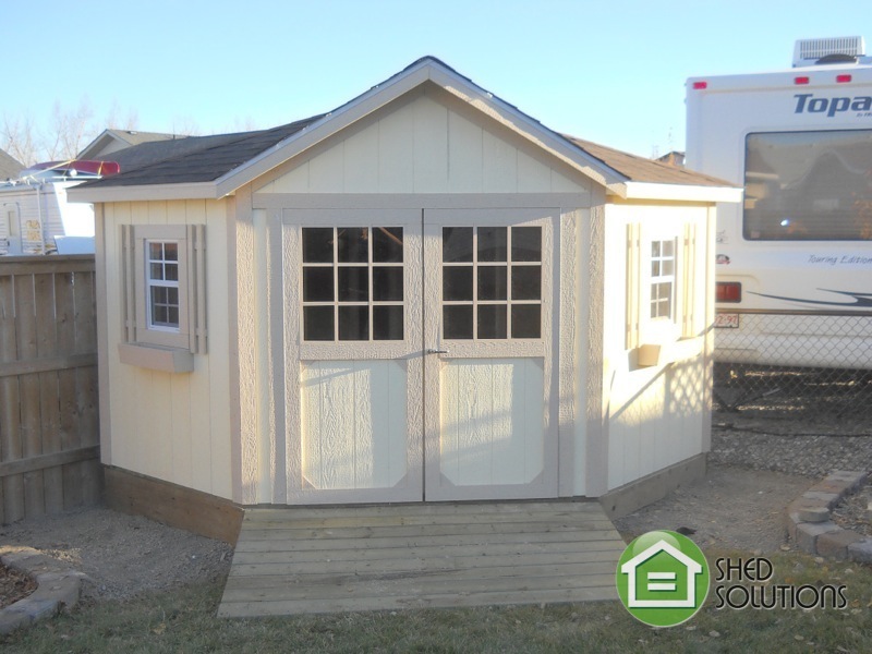 10' x 10' Garden Shed The Everett Corner Unit Shed Solutions