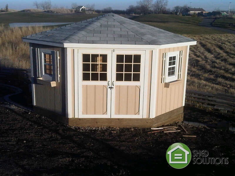 10' x 10' Garden Shed The Everett Corner Unit Shed Solutions